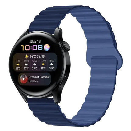 Two-Tone Magnetic Silicone Watch Band 20mm Adjustable