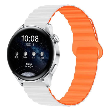 Magnetic Silicone Watch Band 22mm Two Tone Adjustable