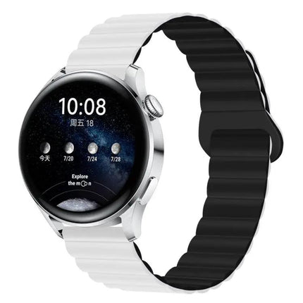 Magnetic Silicone Watch Band 22mm Two Tone Adjustable