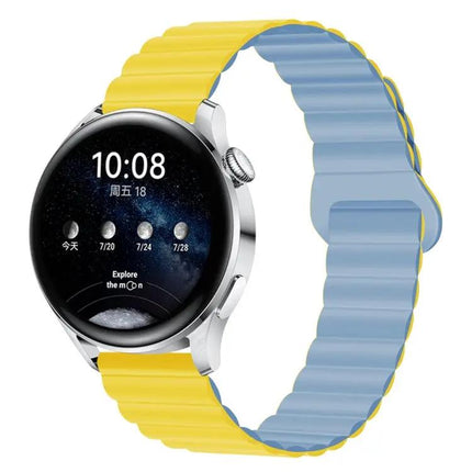 Magnetic Silicone Watch Band 22mm Two Tone Adjustable