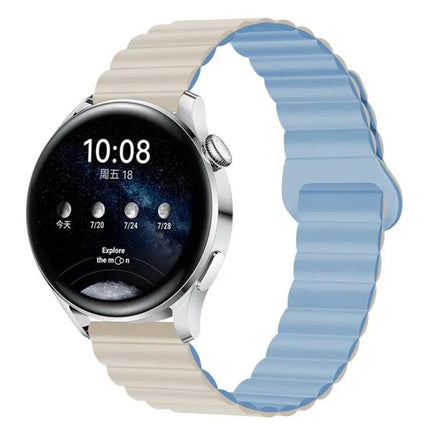 Magnetic Silicone Watch Band 22mm Two Tone Adjustable