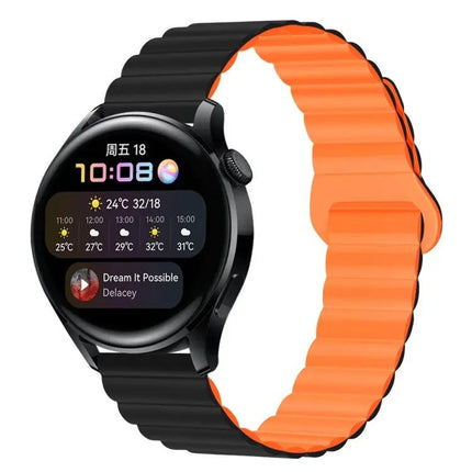 Magnetic Silicone Watch Band 22mm Two Tone Adjustable