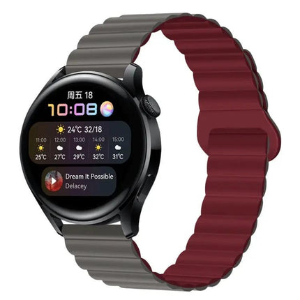 Magnetic Silicone Watch Band 22mm Two Tone Adjustable