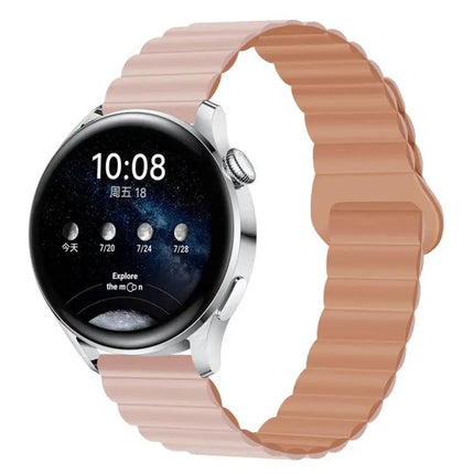 Magnetic Silicone Watch Band 22mm Two Tone Adjustable