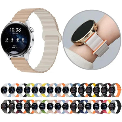 Two-Tone Magnetic Silicone Watch Band 20mm Adjustable