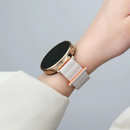 Magnetic Silicone Watch Band 22mm Two Tone Adjustable