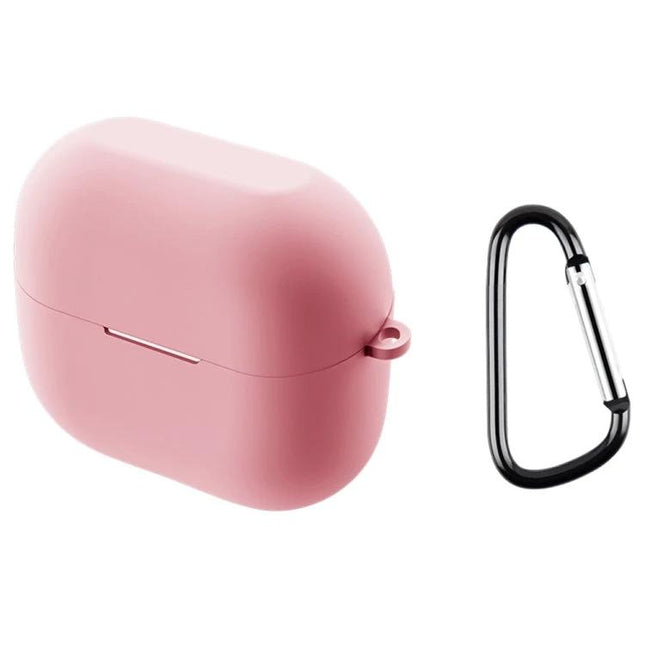 Silicone Protective Case for Samsung Earbuds in Daily Use - pink silicone case with carabiner for commuting and pocket protection