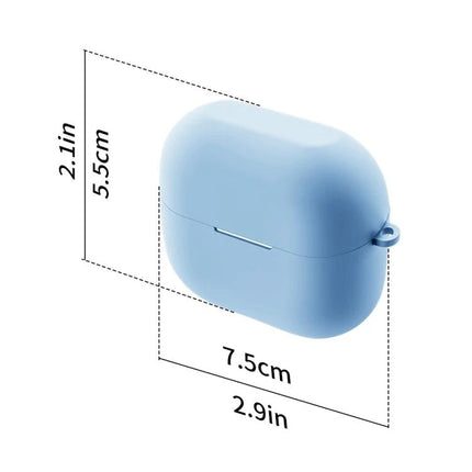 Silicone Protective Case for Samsung Earbuds in Daily Use - light blue flexible silicone case with dimensions 7.5cm x 5.5cm x 2.1in