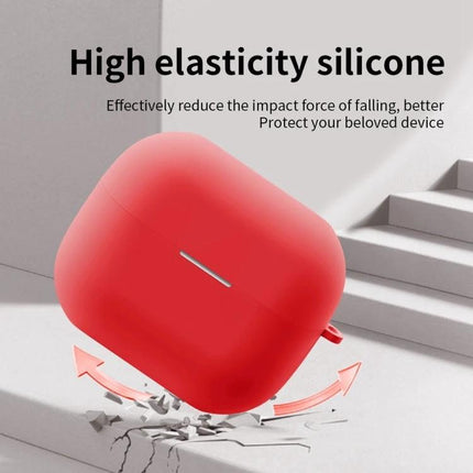 Silicone Protective Case for Samsung Earbuds in Daily Use - Red high-elasticity silicone case protecting earbuds from drops and scratches