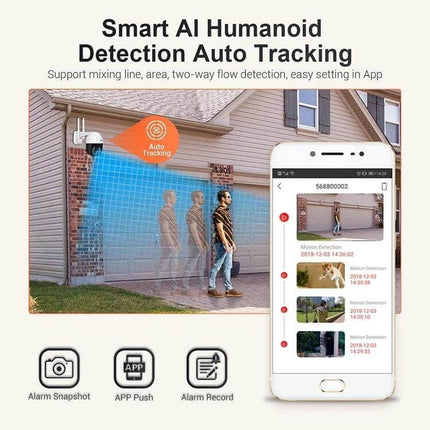 ESCAM Wireless IP Camera with Human Detection for Home Security monitoring entryway with AI humanoid detection and app live alerts