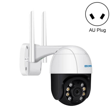 ESCAM Wireless IP Camera with Human Detection for Home Security - white outdoor dome camera with AU plug and dual antennas