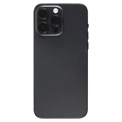 Replacement Back Cover for iPhone 14 Pro Everyday Protection - matte black replacement back cover shown on iPhone 14 Pro, camera cutouts visible