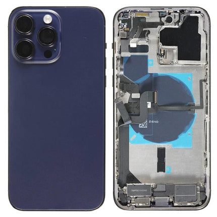 Replacement Back Cover for iPhone 14 Pro Everyday Protection - navy blue replacement back cover and internal frame shown