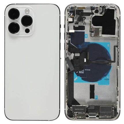 Replacement Back Cover for iPhone 14 Pro Everyday Protection - white replacement panel and internal frame shown
