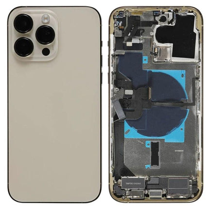 Replacement Back Cover for iPhone 14 Pro Everyday Protection - beige glass back and internal frame shown