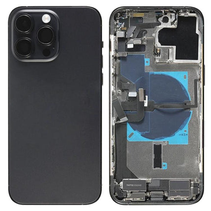 Replacement Back Cover for iPhone 14 Pro Everyday Protection - matte black rear panel with camera cutouts and internal frame