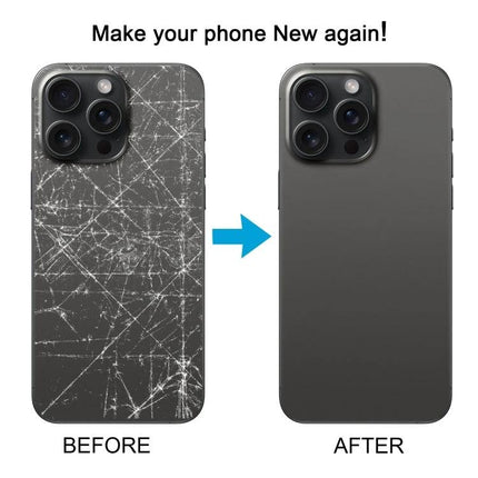 Replacement Back Cover for iPhone 14 Pro Everyday Protection - before and after cracked back replaced, restores phone appearance and protection