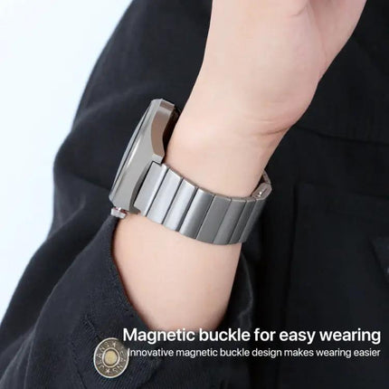 22mm Pure Titanium Magnetic Buckle Watch Band, Bamboo