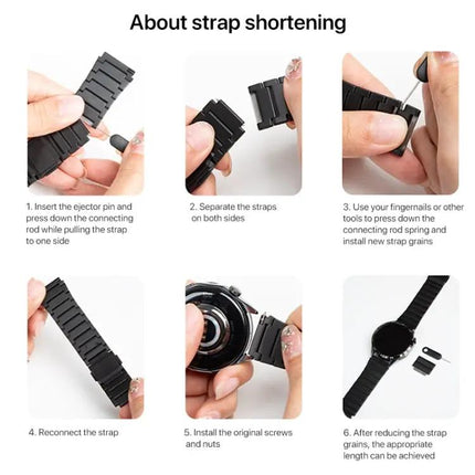 22mm Pure Titanium Magnetic Buckle Watch Band, Bamboo