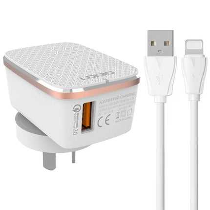 LDNIO Charger for Daily Travel and Device Essentials compact white USB wall charger with cable for commuting and business trips