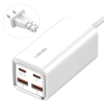 LDNIO Charger for Daily Device Powering at Home or Travel - white 4-port USB charger with 100-240V compatible plug