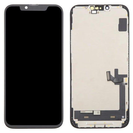 Essential ZY Replacement Screen for Everyday iPhone Maintenance - front and back views of black replacement iPhone display assembly