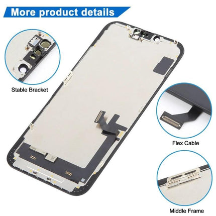 Essential ZY Replacement Screen for Everyday iPhone Maintenance - replacement iPhone display assembly with flex cable, stable bracket and middle frame