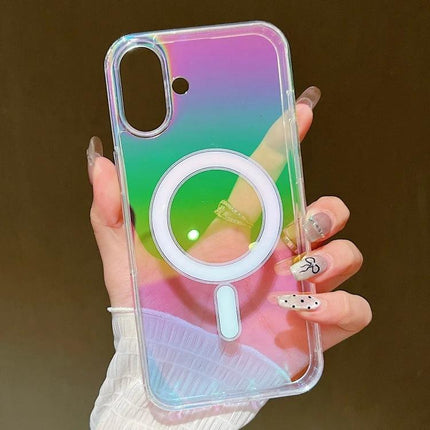 Gradient Phone Case For iPhone With Everyday Protection For Commutes And Daily Use Subtle Color Transition - slim rainbow gradient MagSafe-compatible clear case