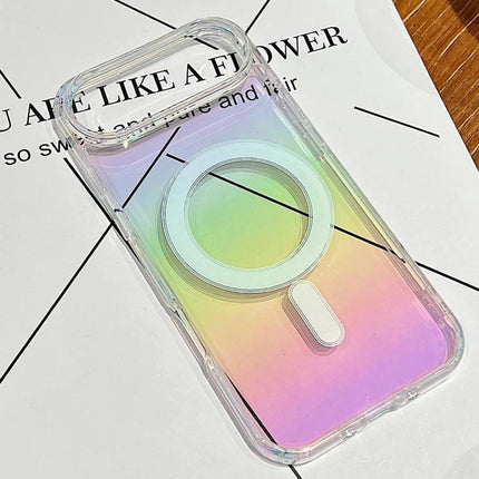 Gradient Phone Case For iPhone With Everyday Protection For Commutes And Daily Use Subtle Color Transition showing iridescent rainbow gradient slim protective case with MagSafe ring