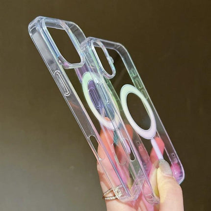 Phone Case for Daily Protection Against Scratches and Drops clear protective case with raised borders, MagSafe-compatible ring, slim shock-absorbent design