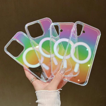 Phone Case for Daily Protection Against Scratches and Drops - clear iridescent phone cases with raised borders and magnetic ring for everyday impact protection