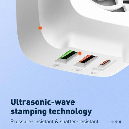 LDNIO Charger for Everyday Travel and Home Device Needs showing multiple USB ports and compact design for travel and home use