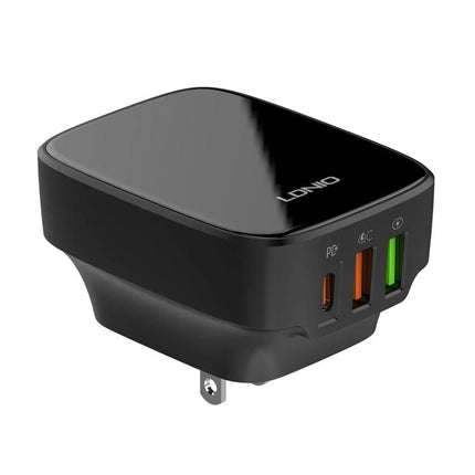 LDNIO Charger for Travel and Daily Power Needs black multi-port USB charger with USB-C and USB-A ports