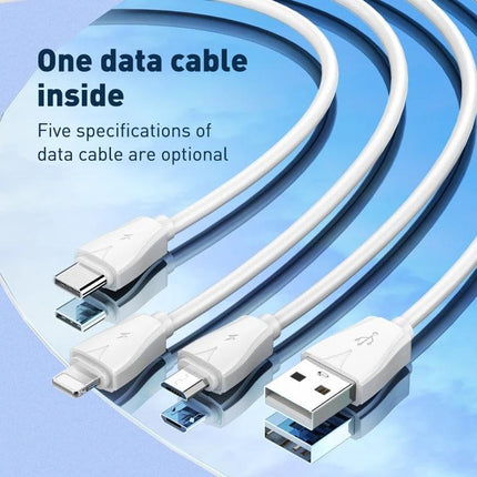 LDNIO Charger for Travel and Daily Power Needs — multi-connector data cable set with USB, Micro-USB, USB-C, Lightning for travel and home charging