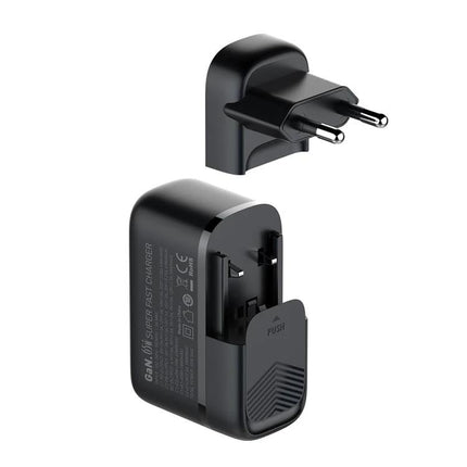 LDNIO Multi-Port Charger for Daily Use at Home or Travel compact black travel charger with detachable plug and foldable prongs