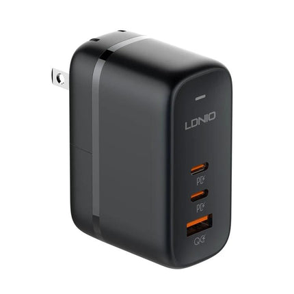 LDNIO Multi-Port Charger for Daily Use at Home or Travel compact black wall charger with three USB ports for smartphone tablet and laptop