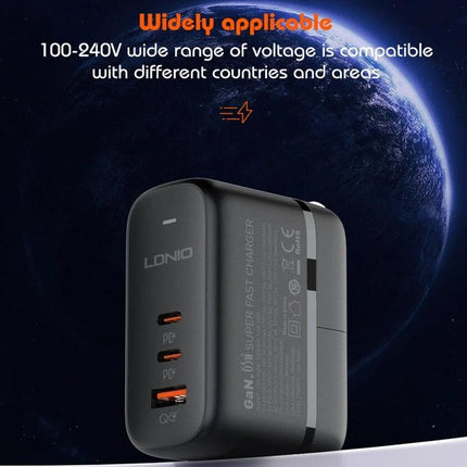 LDNIO Multi-Port Charger for Daily Use at Home or Travel compact 100-240V travel and home charging hub with multiple USB-C and USB-A ports