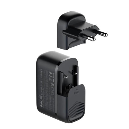 Keep Your Devices Charged Daily with LDNIO Essentials Charger compact black multi-port USB-C travel wall charger with detachable EU plug