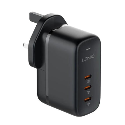 Keep Your Devices Charged Daily with LDNIO Essentials Charger — black 3-port USB-C wall charger for laptop smartphone tablet