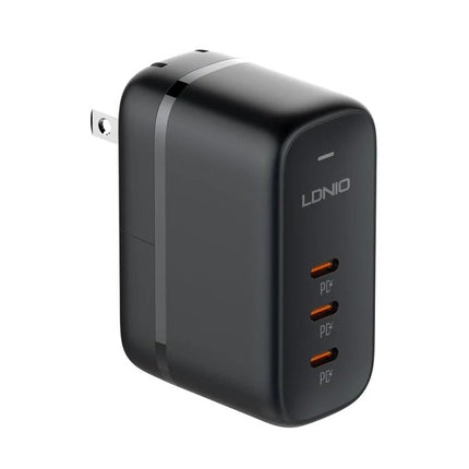 Keep Your Devices Charged Daily with LDNIO Essentials Charger black 3-port USB-C PD wall charger for laptop smartphone tablet