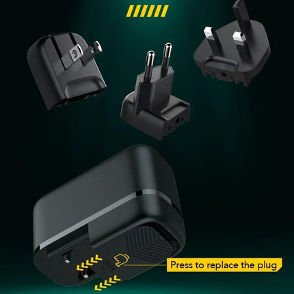 Keep Your Devices Charged Daily with LDNIO Essentials Charger — multi-plug USB-C travel charger with interchangeable UK/EU/US plugs