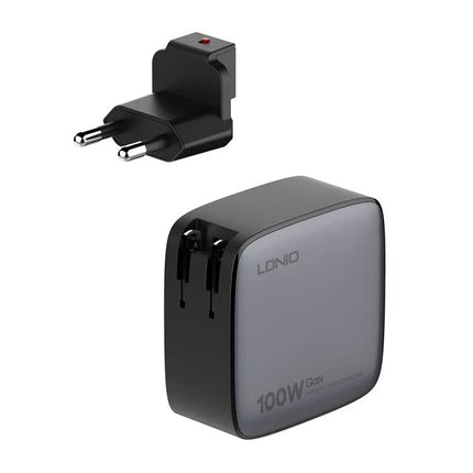 LDNIO Charger for Daily Device Powering at Home and Travel - compact 100W GaN wall charger with EU plug adapter for phones tablets laptops