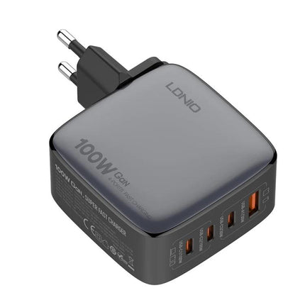 LDNIO Charger for Daily Device Powering at Home and Travel - compact 100W multiport USB-C and USB-A wall charger for smartphones, tablets, laptops