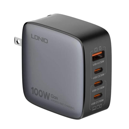LDNIO Charger for Daily Device Powering at Home and Travel - compact 100W 4-port wall charger for smartphones tablets laptops