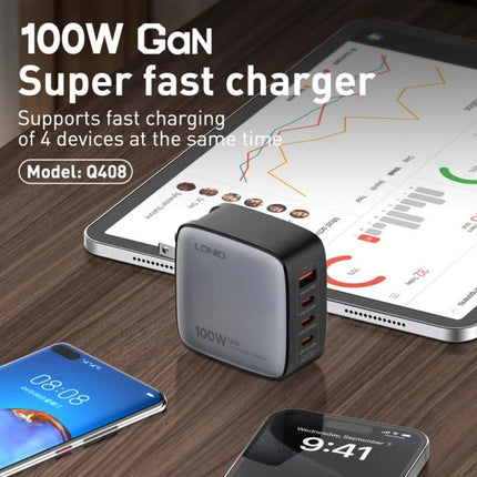 LDNIO Charger for Daily Device Powering at Home and Travel – compact 100W GaN multiport charger powering tablet, smartphones and devices for travel and home use