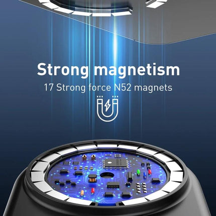 LDNIO Charger Stand for Daily Device Charging at Home showing strong magnetism with 17 N52 magnets and exposed charging coil