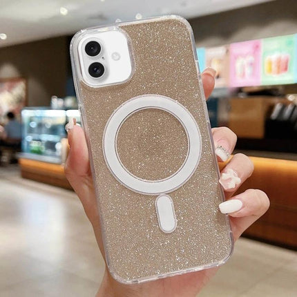 Clear Glitter Acrylic Case for iPhone Daily Protection - clear glitter MagSafe acrylic case with TPU bumper, slim everyday protection