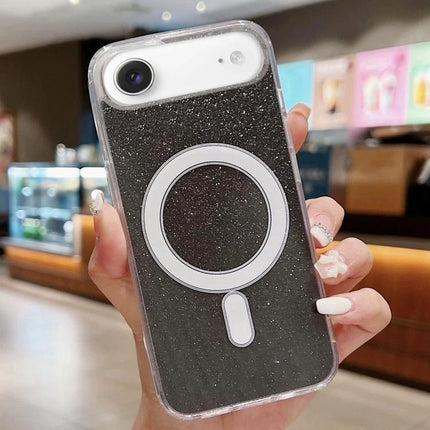 Clear Glitter Acrylic Case for iPhone Daily Protection - clear glitter MagSafe-ready acrylic case with TPU bumper, slim everyday scratch and dust protection