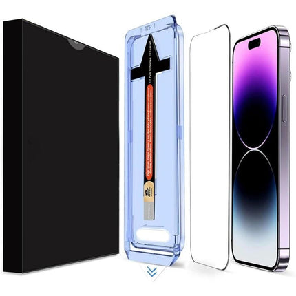 LK Tempered Glass Screen Protector for Daily iPhone Use - clear tempered glass, installation tray, black retail box, iPhone compatibility