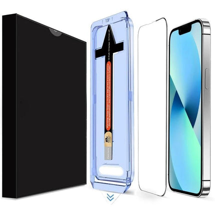 LK Tempered Glass Screen Protector for Daily iPhone Use showing protector, applicator tray, and iPhone